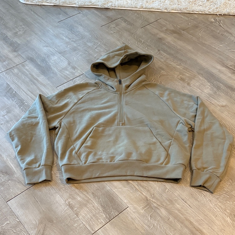 Athleta Olive Green Half-Zip Hoodie Size Small